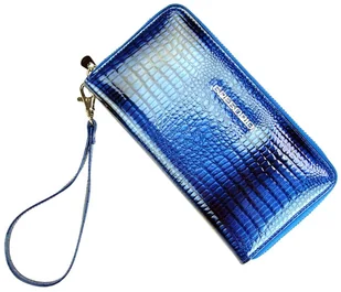 Portfel Damski Skóra Naturalna GREGORIO Duży Z Metalowym Suwakiem Piórnik Lakierowany GF-119 CZERWONY RFID 19 x 10 x 2.5 [cm] - Portfele - miniaturka - grafika 8