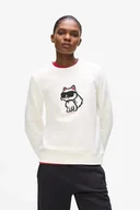 Bluzy damskie - Karl Lagerfeld bluza damska kolor beżowy z nadrukiem A4W20043 - miniaturka - grafika 1