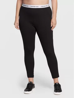Spodnie damskie - Calvin Klein Jeans Plus Legginsy J20J218877 Czarny Slim Fit - grafika 1
