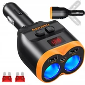 Ładowarki samochodowe - ROZDZIELACZ GNIAZDA ZAPALNICZKI 12-24V 2xUSB-A 1xUSB-C QC 3.0 80W ŁADOWARKA - miniaturka - grafika 1