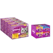 Mokra karma dla kotów - Whiskas, saszetki, 96 x 85 g + Whiskas Crunch, Pakiet mieszany (3 smaki), 16 x 60 g - 1+ Adult, wybór dań drobiowych w galarecie - miniaturka - grafika 1