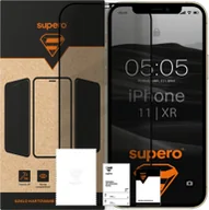 Szkła hartowane na telefon - Szkło hartowane Supero do iPhone 11 / XR, prywatyzujące z czarną ramką - miniaturka - grafika 1