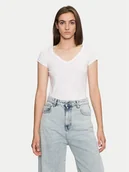 Koszulki i topy damskie - Sisley T-Shirt 3TNHL4007 Biały Regular Fit - miniaturka - grafika 1