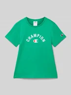 Koszulki dla chłopców - T-shirt z nadrukiem z logo - miniaturka - grafika 1