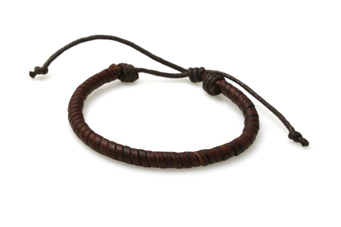 Bransoletka Pleciona Brązowa Skórzana