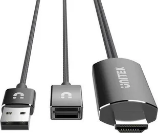 Unitek USB-A - USB-A + HDMI 1 m Czarny M1104 - Kable - miniaturka - grafika 1