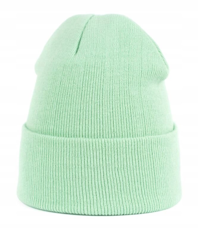 Czapka Zimowa Damska Męska Beanie Podwijana Uniwersalna Casualowa Jesienna