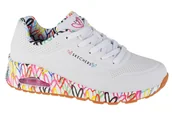 Sneakersy damskie - Skechers Uno-Loving Love 155506-WHT damskie  sneakersy białe - miniaturka - grafika 1