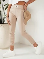 Spodnie damskie - Spodnie damskie dresowe CYFL beżowe Dstreet UY1808-M/L - miniaturka - grafika 1