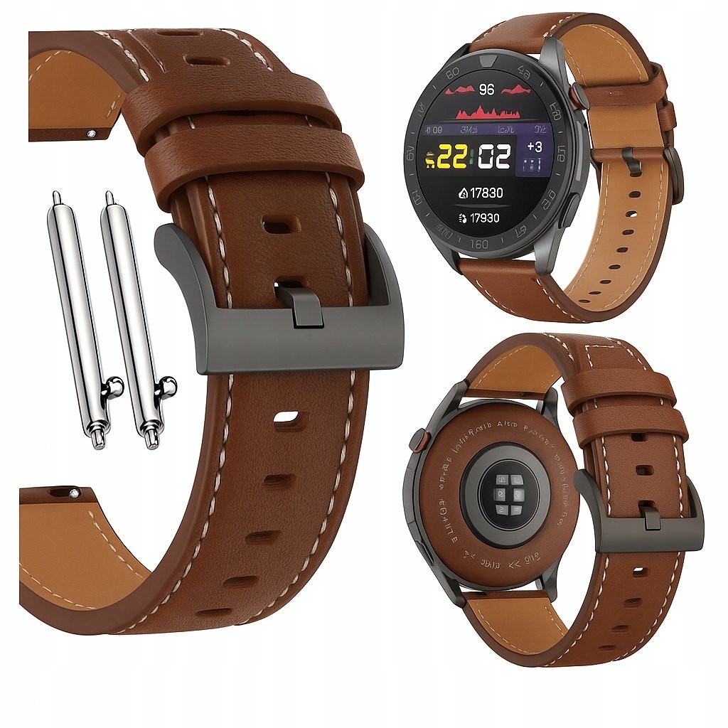 UNIWERSALNY PASEK SKÓRZANY DO ZEGARKA SMARTWATCHA O SZEROKOŚCI 22mm-Kolory