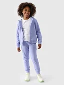 Spodnie damskie - Spodnie dresowe joggery dziewczęce 4F 4FJWMM00TTROF0828-32S Fioletowy - miniaturka - grafika 1