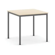 Stoły - B2B Partner Stół do jadalni i stołówki, ciemnoszara konstrukcja, 800x800 mm, dąb 555772 - miniaturka - grafika 1