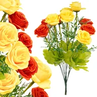 Sztuczne kwiaty - BUKIET SZTUCZNE KWIATY RÓŻE JAK ŻYWE DO WAZONU STROIK KOMPOZYCJA DEKORACJA - miniaturka - grafika 1