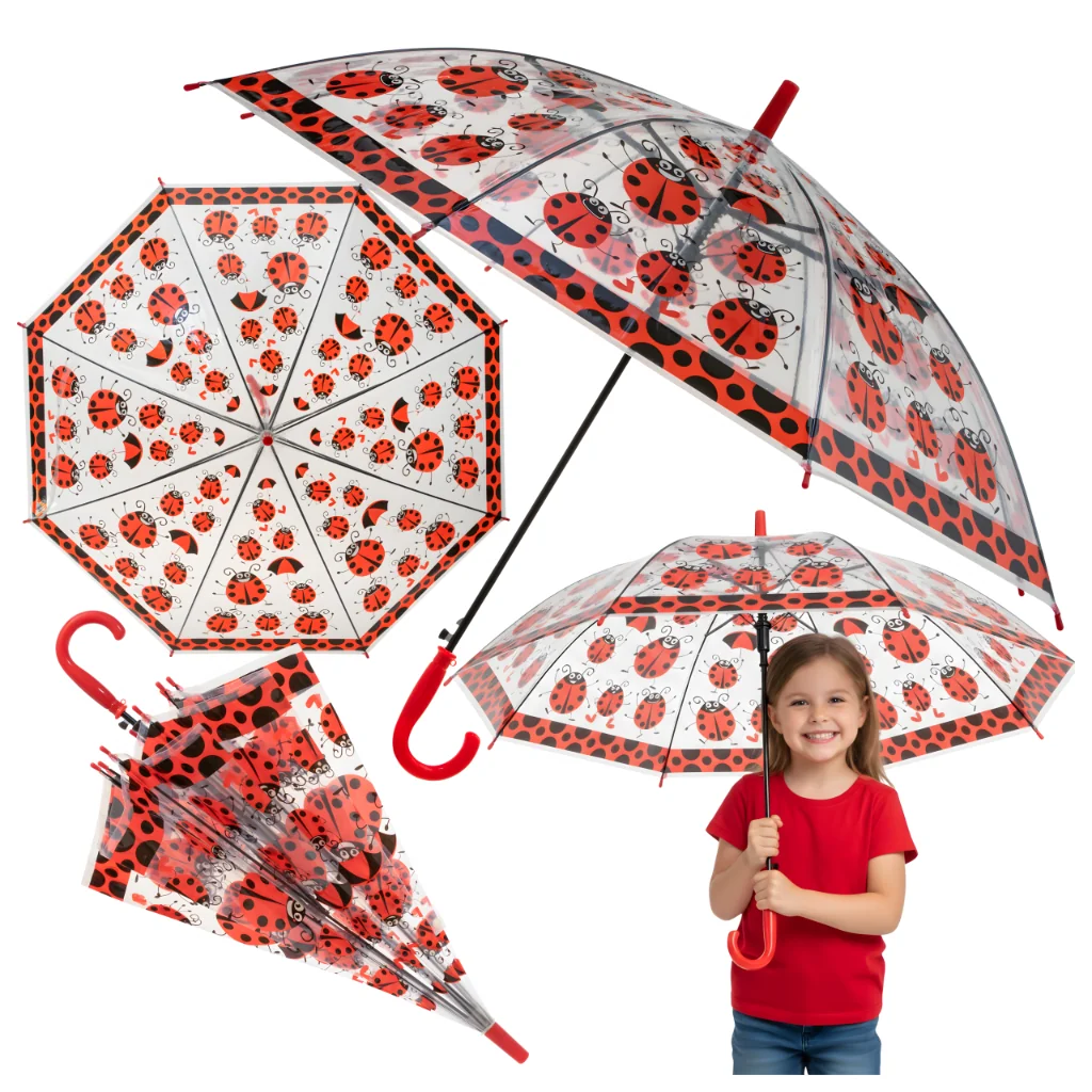 PARASOL DZIECIĘCY PARASOLKA DZIECIĘCA DLA DZIECI PRZEZROCZYSTA AUTOMATYCZNA