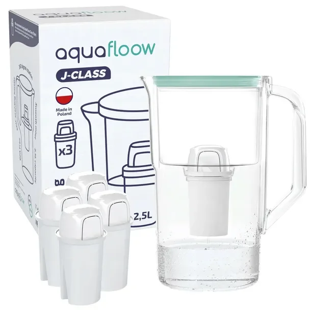 Dzbanek filtrujący z tworzywa AquaFloow J-CLASS 2,5l + 5x filtr do wody