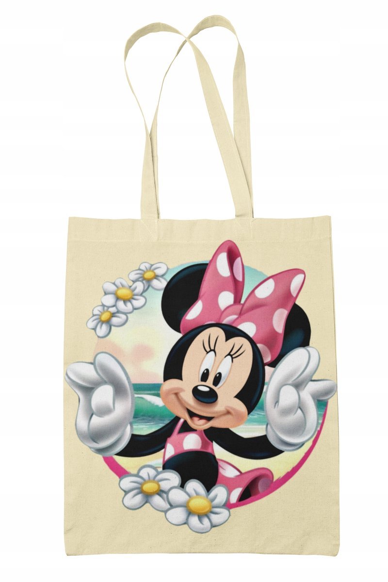 Torba Shopper-materiał-na ramie-myszka miki-minnie