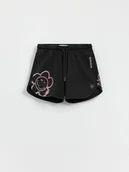 Spodnie i spodenki dla dziewczynek - Reserved - Szorty SmileyWorld® - czarny - miniaturka - grafika 1