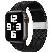 Akcesoria do smartwatchy - Hurtel Strap Fabric opaska do Apple Watch Ultra / 8 / 7 / 6 / SE / 5 / 4 / 3 / 2 (49mm / 45mm / 44mm / 42mm) pleciony materiałowy pasek bransoletka do zegarka czarny - miniaturka - grafika 1