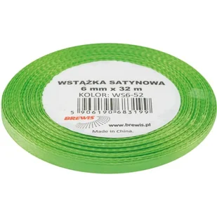 Brewis Wstążka dekoracyjna satynowa 6mmx32m zielona 52 - Pasmanteria - miniaturka - grafika 2