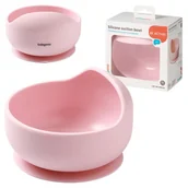 Miseczki i talerzyki dla dzieci - Babyono Silikonowa Miseczka Z Przyssawką Różowa 6m+ - miniaturka - grafika 1