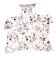 Pościel - Pościel 140x200 kwiaty biała różowa 1474N Classic - miniaturka - grafika 1