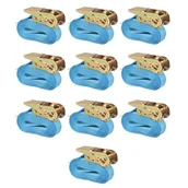Łańcuchy i liny stalowe - vidaXL Taśmy mocujące z napinaczami, 10 szt, 0,8 T, 4m x 25mm vidaXL - miniaturka - grafika 1
