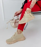 Sneakersy damskie - Beżowe lekkie sneakersy sportowe Faruz-36 - miniaturka - grafika 1