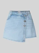 Spodenki damskie - Spódnico-spodnie jeansowe o kroju regular fit z czystej bawełny model ‘LESLY’ - miniaturka - grafika 1