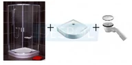 Kabiny prysznicowe - RAVAK 3B270C00Z1 + A207001120 + Kabina BLCP4-90 polerowane aluminium+transparent z powłoką AntiCalc + Brodzik półokrągły RONDA PU 90 - miniaturka - grafika 1