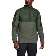Koszulki i topy damskie - Under Armour Men Cgi 1/2 zamek błyskawiczny rozgrzewany top - barokowy zielony/czarny, średni - miniaturka - grafika 1