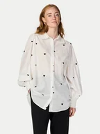 Koszule damskie - YAS Koszula Heart 26027777 Biały Regular Fit - miniaturka - grafika 1