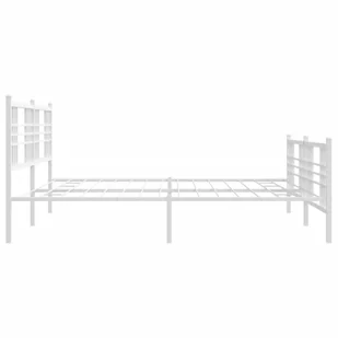 Metalowa rama łóżka z wezgłowiem i zanóżkiem, biała, 183x213 cm - Łóżka - miniaturka - grafika 6