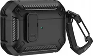 Akcesoria do słuchawek - Hurtel Armour Airpods Case with hook - AirPods 4 black - miniaturka - grafika 1