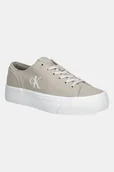 Trampki damskie - Calvin Klein Jeans tenisówki VULC FLATFORM LOW CV MG damskie kolor szary YW0YW01763 - miniaturka - grafika 1