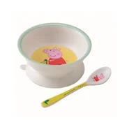 Zestawy naczyń dla dzieci - Petit Jour Paris Miseczka dla Dzieci z Przyssawką i Łyżką, Świnka Peppa - miniaturka - grafika 1
