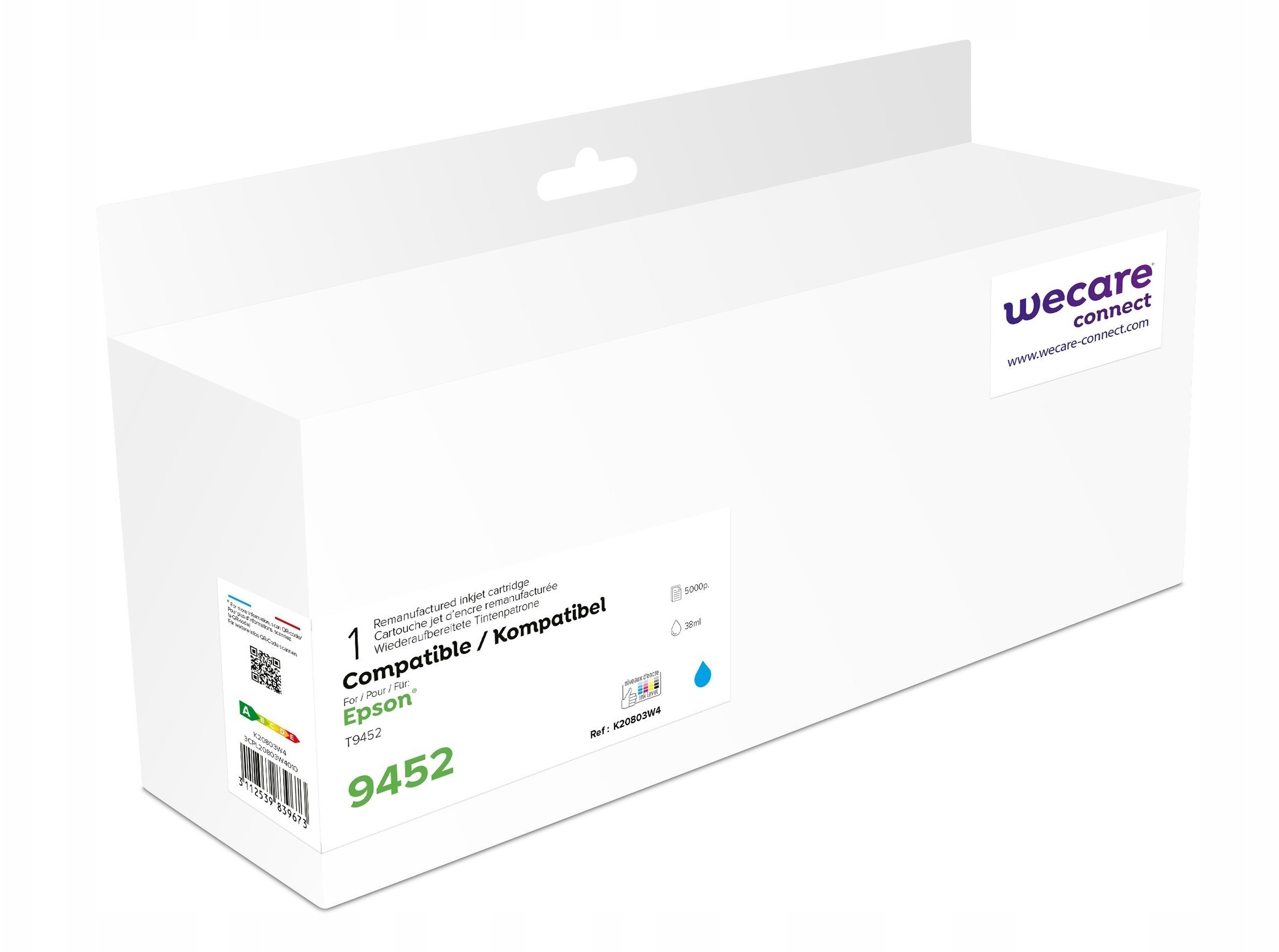 Tusz Armor WECARE ARMOR cartridge pro EPSON WorkForce C5210, C5290, C5710, C5790 C13T945240 modrá/cyan 38ml / 5000p
