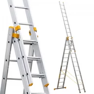 Drabiny - Drabina aluminiowa profesjonalna ALOSS FORTE 3x12 - 9,80m - miniaturka - grafika 1