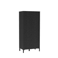 Szafy - Dwudrzwiowa Pojemna Szafa Lumi W Czarnym Kolorze - miniaturka - grafika 1