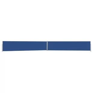 vidaXL Wysuwana markiza boczna na taras, 140x1200 cm, niebieska vidaXL - Markizy - miniaturka - grafika 1