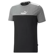 Koszulki męskie - PUMA Koszulka męska Ess+ Block, Czarny, S - miniaturka - grafika 1