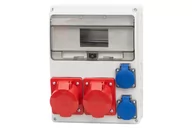 Bezpieczniki elektryczne - Rozdzielnica Lago 16A 5p, 32A 5p, 2x230V 11M IP44 - miniaturka - grafika 1