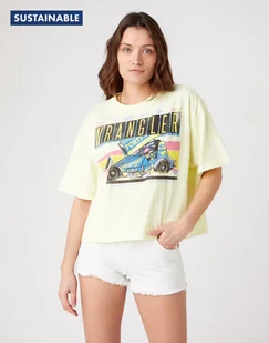 DAMSKI T-SHIRT WRANGLER BOXY TEE WAX YELLOW W7S2-GF-X9B 112132116 - Wrangler - Koszulki i topy damskie - miniaturka - grafika 1