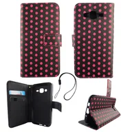 Etui i futerały do telefonów - Etui na telefon komórkowy Etui na telefon komórkowy Samsung Galaxy J5 2015 Polka Dot Black Pink - miniaturka - grafika 1