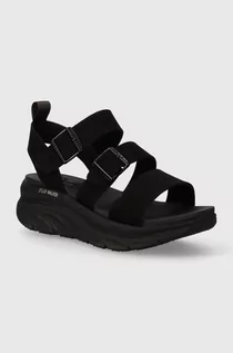 Sandały damskie - Skechers sandały RELAXED FIT damskie kolor czarny na platformie - grafika 1