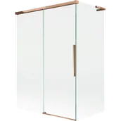 Parawany nawannowe - Mexen Rox L parawan nawannowy 2-skrzydłowy rozsuwany 120 + 70 x 150 cm, transparent, różowe złoto - 8C9L-120-070-60-00 - miniaturka - grafika 1