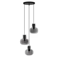 Oprawy, klosze i abażury - Lampa sufitowa wisząca Mellu 3 z szarymi szklanymi kloszami - miniaturka - grafika 1