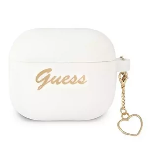 Guess GUA3LSCHSH AirPods 3 cover biały/white Silicone Charm Collection - Akcesoria do słuchawek - miniaturka - grafika 1