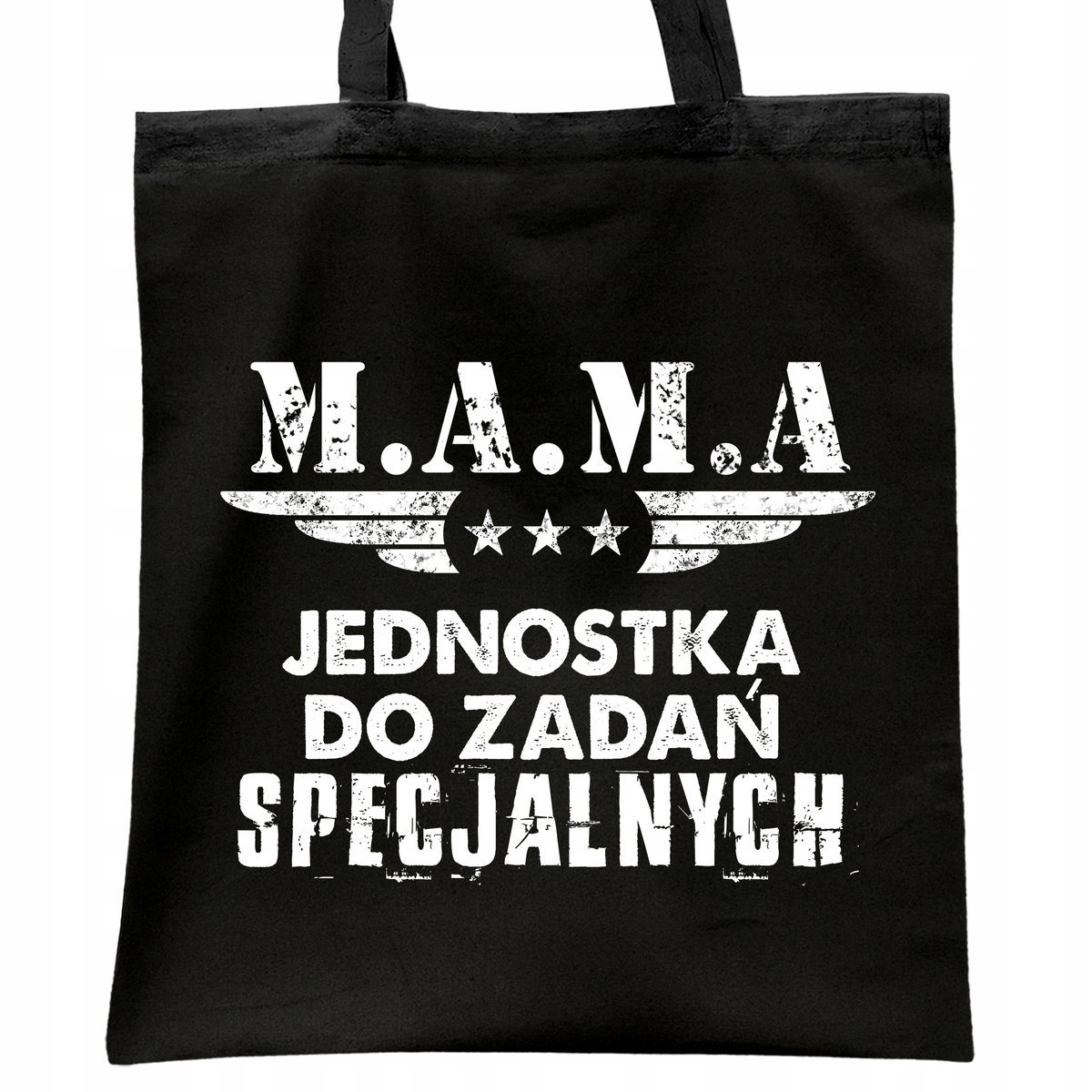 Torba bawełniana czarna na zakupy Dzień Matki Dla Mamy Prezent