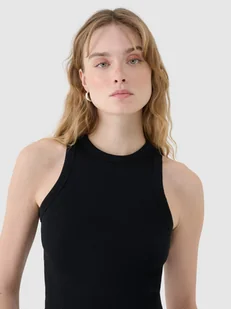 Top slim z prążkowanej dzianiny damski 4F 4FWSS25TSLEF119-20S Czarny Roz. XS - Koszulki i topy damskie Top slim z prążkowanej dzianiny damski 4F 4FWSS25TSLEF119-20S Czarny Roz. XS - Koszulki i topy damskie - miniaturka - grafika 1