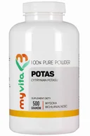 Witaminy i minerały - MyVita PRONESS Potas 100% Cytrynian potasu czysty proszek bez dodatków 500g - miniaturka - grafika 1